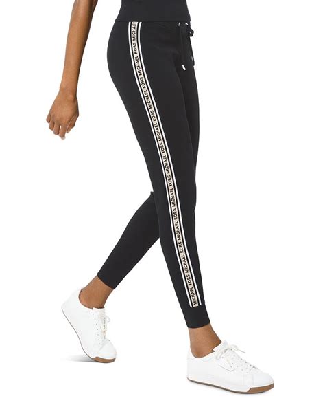 michael kors woven pants dark grey|Michael Kors jogger pants women.